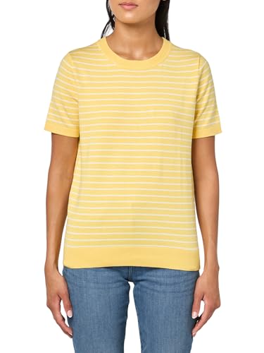Image of Nautica Women's V Neck Stripe Short Sleeve Sweater