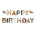 CC HOME Woodland Creature Birthday Banner,Woodland Animals Happy Birthday Forest Friend Animal Banner for Kids,Boys,Baby Shower,Birthday Party Decoration