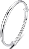SGLDXQVZJHM Cadena De Brazalete Clásico,Pulsera De Plata De Ley 925 Pulido A Mano Amistad Joyería De Mujer Regalos De Cumpleaños for Hermanas Amigas