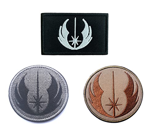 3 Piezas Orden de Película Caballero Jedi Parche Bordado de Gancho y Lazo para Gorras de Abrigo Mochila de Viaje Hombro Ciclista al Aire Libre Colección Militar Táctica