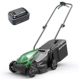 Kraftsense 14" Cordless Lawn Mower, 20V Lightweight Push Mower with 5.0Ah Battery, Ultra-Quiet Motor for Small Yards, Lawn Care, Backyard Maintenance