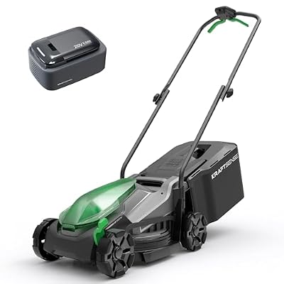 Kraftsense 14" Cordless Lawn Mower, 20V Lightweight Push Mower with 5.0Ah Battery, Ultra-Quiet Motor for Small Yards, Lawn Care, Backyard Maintenance