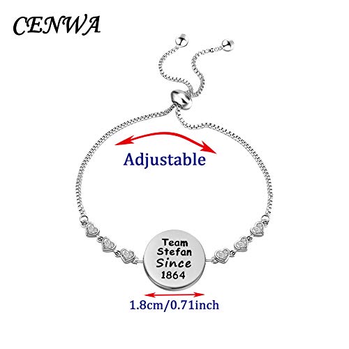 Image of CENWA Team Damon /Stefan /Salvatore Since 1864 Adjustable Bracelet Vampire Fandom Gift Idea