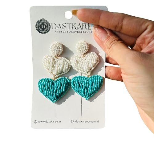 Heart Square Beaded Earring Fashion Jewelry Gift for Her