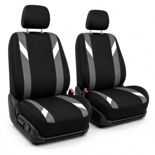Image of FH Group FB033GRAY102 Bucket Seat Cover (Modernistic Airbag Compatible (Set of 2) Gray)