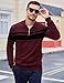 MAGCOMSEN Sweaters for Men Quarter Zip Pullover Warm Sweaters Zip Up Pullover Sweater Winter Golf Sweaters Striped Sweatshirts Wine Red,M