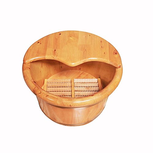 Spa para pies con masaje y burbujas de madera sólida miniatura 4