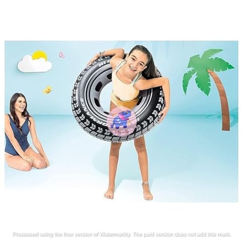Image of Inflatable Swimming Rings Floater for Summer Fun |Swimming Ring Tube for Kids 9+,Boys,Girls,Adult|Circle Float Swim Tube for Pool Party, Lake, Beach (Giant Tire)