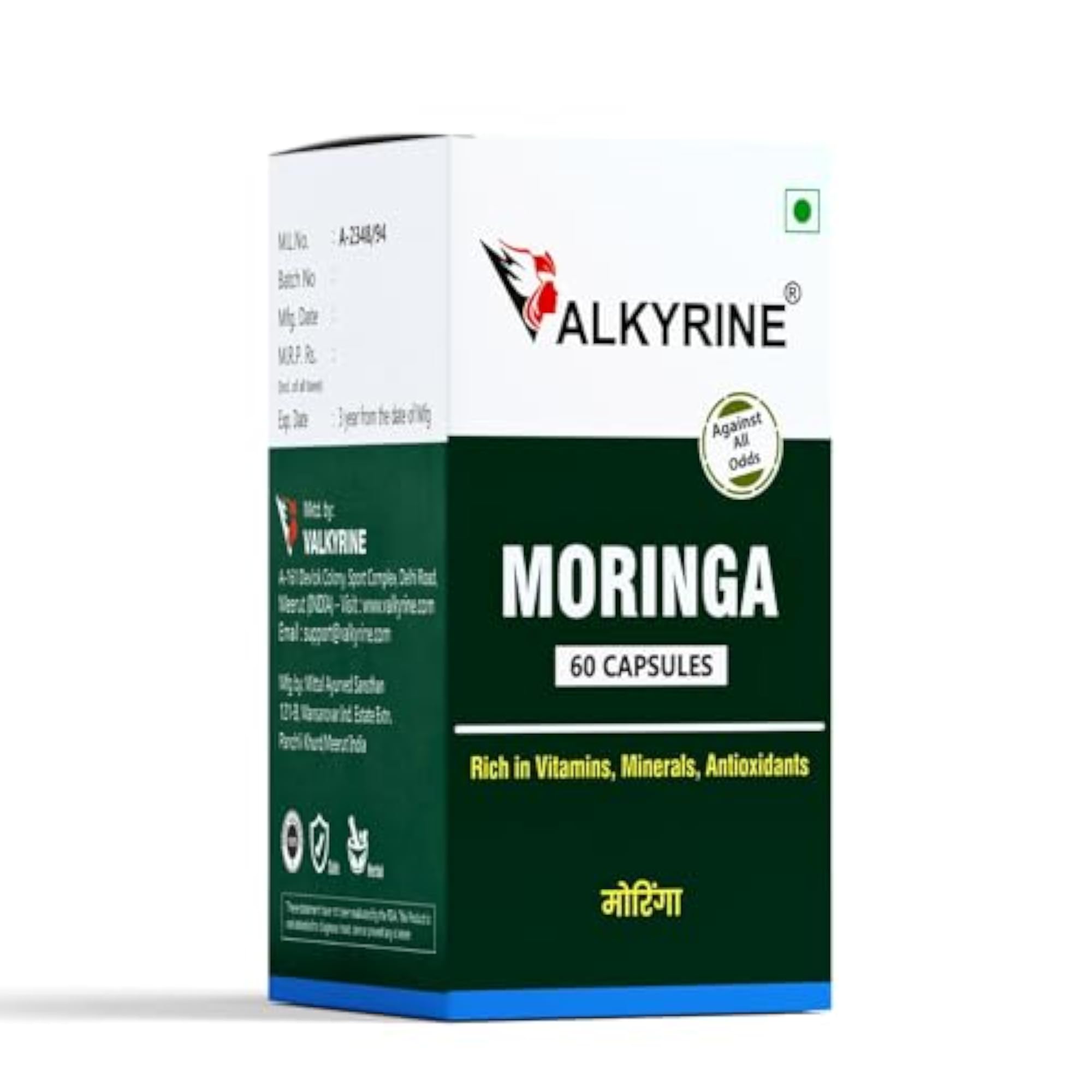 Organic Moringa Capsules, Energy & Nutritional Boost