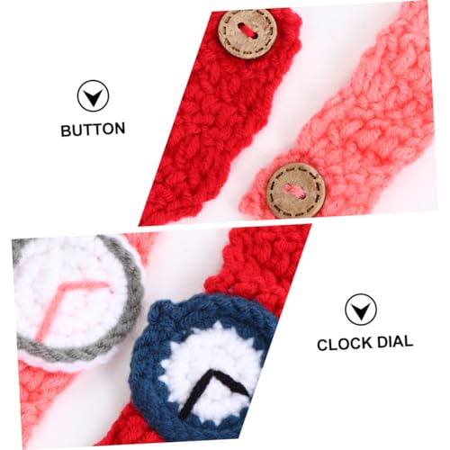 Cute Knitted Craft Wristwatches Set for Couples Simulation Wristbands Funny Knitting Pattern Ideal Present for Students Boys and Girls3