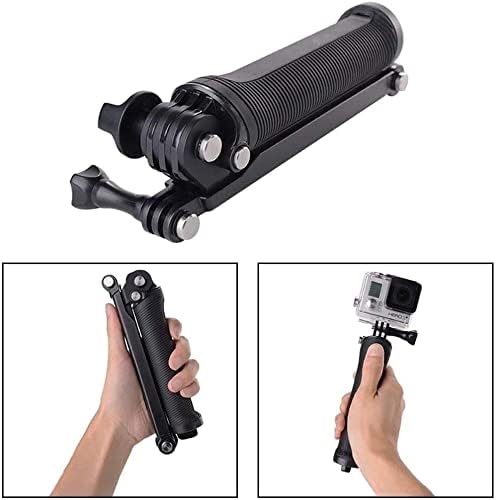 Image of 3 Way Monopod Grip Tripod Foldable Selfie Stick & Stabilizer Mount Holder Compatible with GoPro Hero 7 /6 /5, SJCAM SJ6 /SJ7 /SJ5000, Yi & All Action Cameras, Black - Compact & Versatile Tool