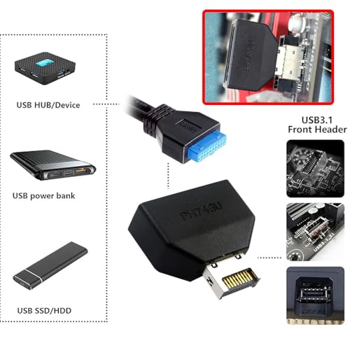 Adaptador USB 3.1 Type-E a USB 3.0 20Pin miniatura 5