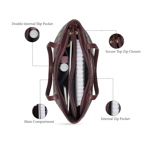 Image of Caprese Tessa Tote Medium Bag for Women | Stylish, Durable, Multi-Compartment Design for Work, Travel, Shopping | Large Capacity, Comfortable Straps, Ideal for Tab & Essentials