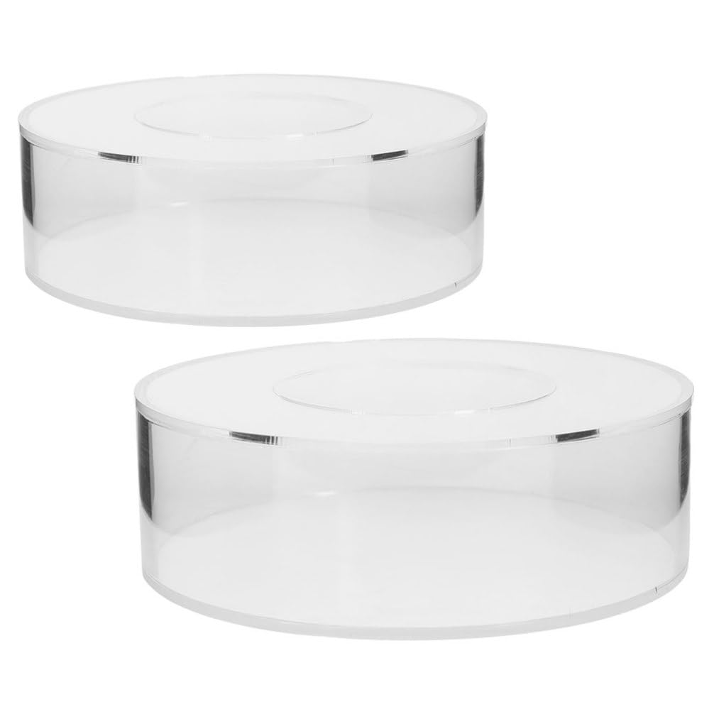 STOBAZA 2 Pezzi Alzata per Torta in Acrilico Trasparente Riempire, Alzata Rotonda Torte 25cm e 15cm per Compleanni Matrimoni Feste Decorazione