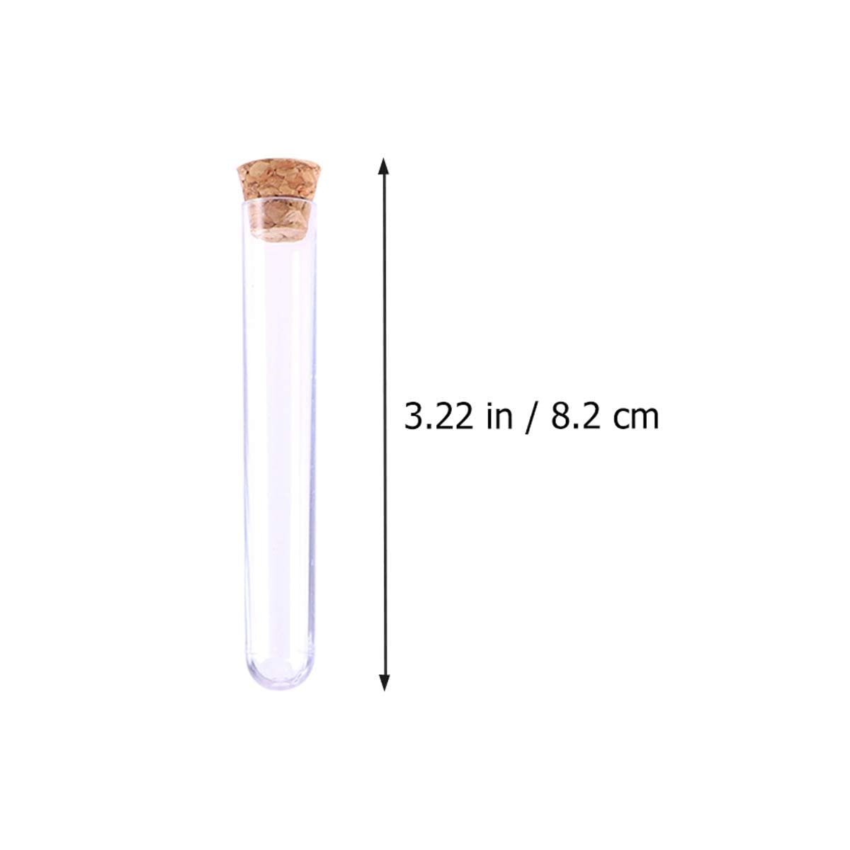 50 szt. 1. 2x7. Plastikowe przezroczyste probówki testowe o średnicy 5 cm z korkami i pędzelkiem do eksperymentów naukowych Przechowywanie proszku w płynie (50 szt.) (50 szt.)