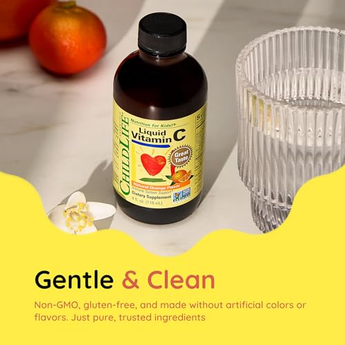 CHILDLIFE ESSENTIALS Liquid Vitamin C - Pure Vitamin C Liquid Supplement for Kids, Immune System Support, Great Taste - Natural Orange, 4 Fl Oz (Pack of 1) - Thumbnail 6