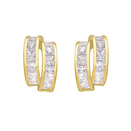 Boucles d'oreilles géométriques zircon femmes bijoux tendance Ins