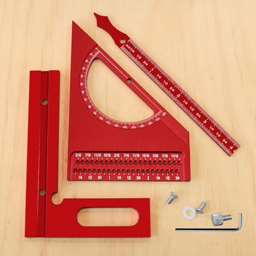 Rapporteur menuisier antirouille à angle multiple pour équerrage précis - 3