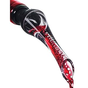 Vintorio Wine Aerator Pourer – Premium Aerating Pourer and Decanter Spout (Black)