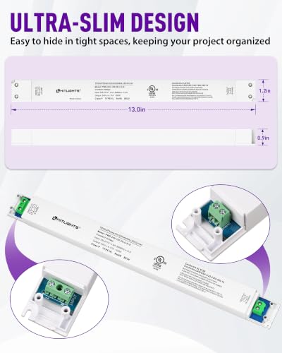 Image of HitLights 100W Dimmable LED Driver, 120VAC to 24VDC Transformer, UL Listed