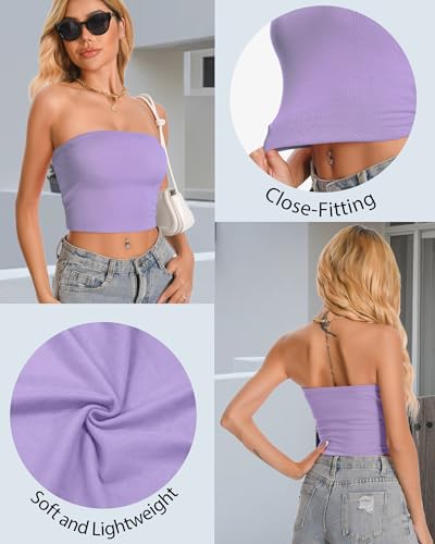 Image of Summer Tube Tops Basic Crop Tops for Women Strapless Tank Casual Tunics Sexy Short Shirts 2026