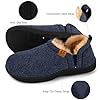 LongBay Men's Warm Memory Foam Slippers Home House Indoor Outdoor Anti-Slip Winter Shoes Blue, 8/9 UK #3