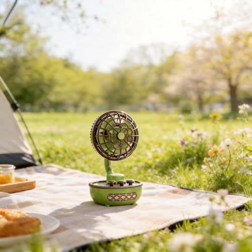 Ventilateur portable compact à piles avec angle réglable rafraîchissant