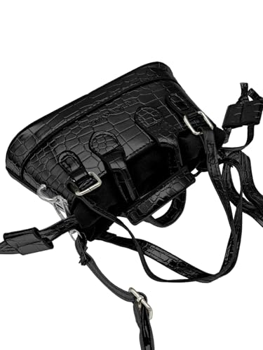 Women's Retro Texture Crossbody Bag Drawstring Handbag Small Casual Everyday Clutch Purses With Chain Strap4