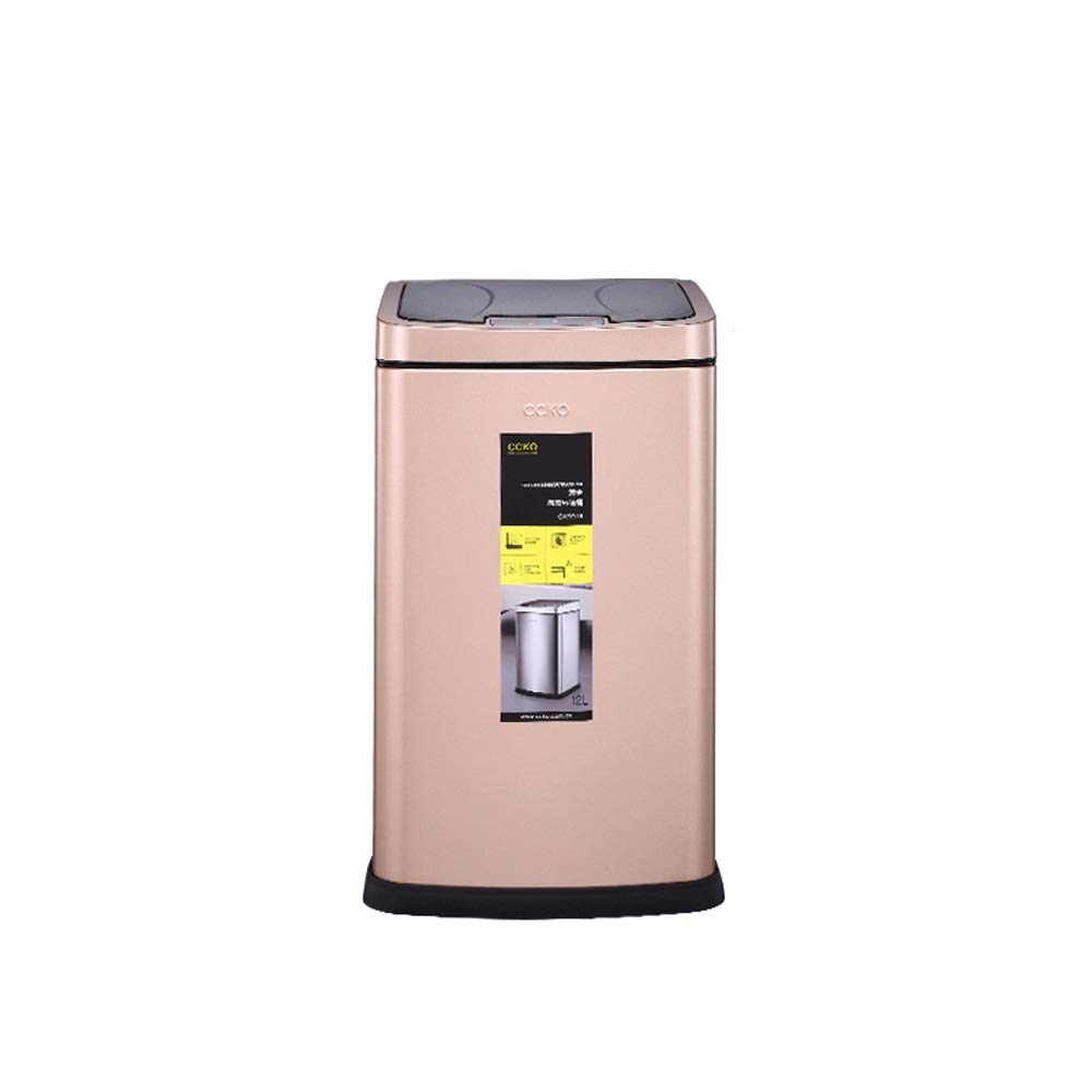 Cubo de basura automático para baño y aseo elegante papelera de inducción oro rosa 6L 8
