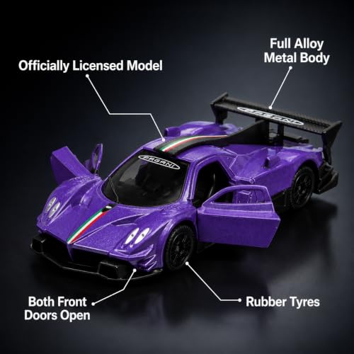 Image of Wizplex CCA Officially Licensed Pagani Zonda Revolucion 1:64 Scale Die Cast Metal Car - Collectible Alloy Track Hypercar with Openable Doors & Free-Rolling Wheels, Display Showpiece for Kids 3+