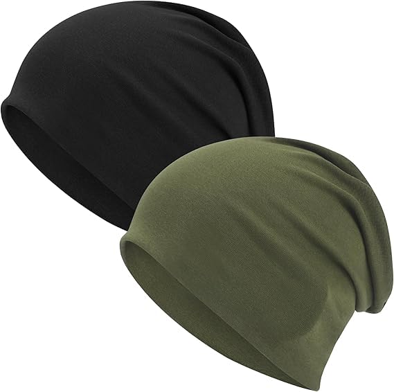 paropkar Cotton Slouchy Beanie Hat Thin Knit Slouch Cap Hip-hop Soft Lightweight Warm Sleep Cap Dwarf Hat for Men Women-picture-22