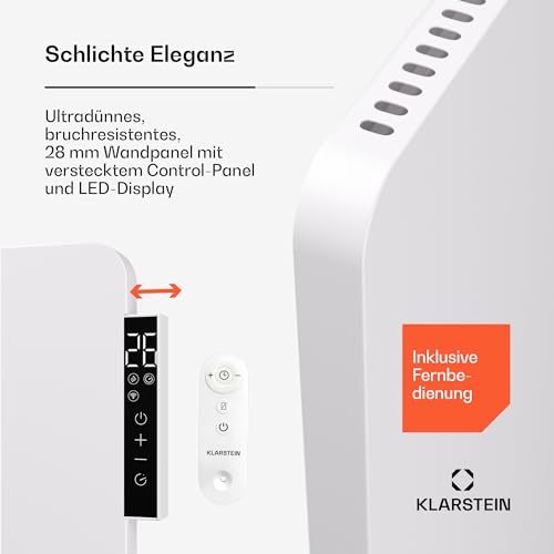Klarstein Infrarotheizung mit Thermostat, 650W Elektroheizung, Smart Home Infrarotheizung zur Wandmontage, IR mit App-Steuerung & Erkennung Offener Fenster, Effizienter Feuchtraum Heizkörper CO2-Frei – Bild 4