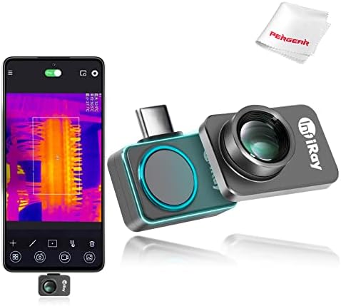 (Android Only) InfiRay Xinfrared P2 Pro Thermal Camera with Magnetic Macro Lens for Android Type-C Smartphones, 9g Fully Metal Body, 25Hz 256X192 Resolution, Support Android 9.0 and Above