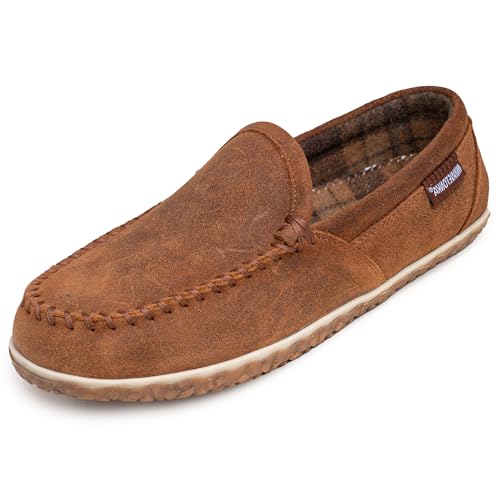 Minnetonka Men's Tilden Moccasin Suede Indoor and Outdoor Slippers