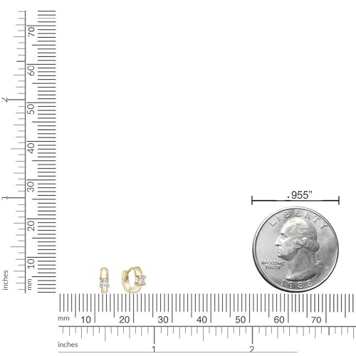 Lavari Jewelers Lab Grown Diamond Huggie Hoop Earrings for Women - 18k Yellow Gold Plated 925 Sterling Silver Earrings for Her (F-G, VS1-VS2, 0.10 cttw) Petite Hypoallergenic Snap-In Hinged Hoops 7