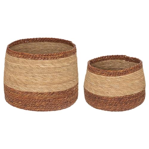 ATMOSPHERA CREATEUR D'INTERIEUR - Set di 2 cestini rotondi lena in giunco marino d30 38cm