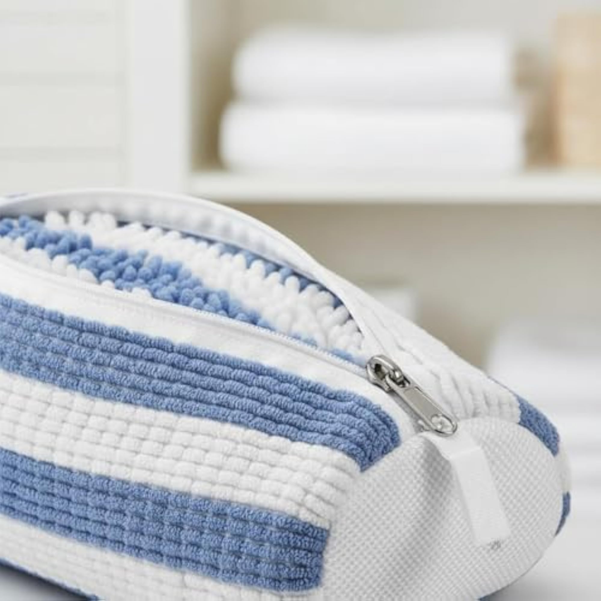 2 Pieces Zipper Closure Chenille Shoe Wash Bag