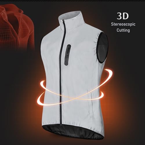 Męska kamizelka kolarska bez rękawów Męska damska kamizelka rowerowa szosowa Koszulki rowerowe Hi Vis Odblaskowa oddychająca odzież,Cycling Gilet-ASIAL/EURM