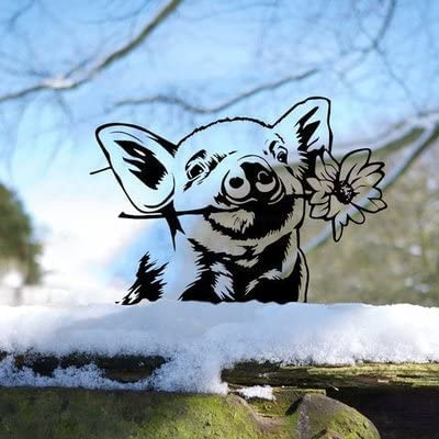 Humorvoll Außen Metall Schwein Deko Garten Hof Dekoration, Outdoor Peeping Animal Metal Art Garden Farm Statue Decor Cover