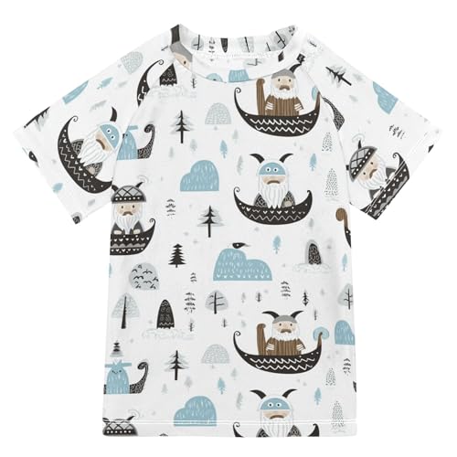 Little Vikings Trendy Scandinavian Girls Bathing Suit UV Protection Girl Swim Rashguard Swimwears Beach Tops for Little Boys 4T