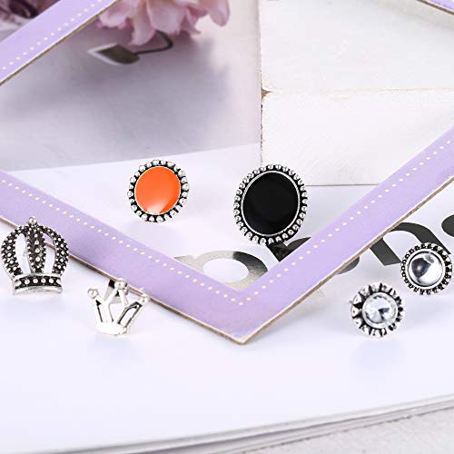 YADOCA 46 Pairs Vintage Multiple Assorted Boho Stud Earrings for Women Simple Geometric Stud Earrings Set Round Turquoise Earrings for Men Stainless Steel CZ Elephant Moon Feather4