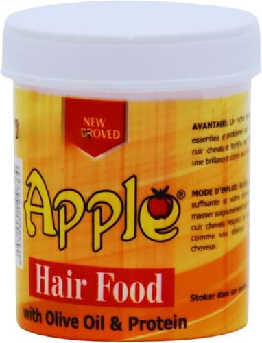 Image of Hair Food for Multi Hair Use Apple Hair Food with Olive Oil & Protein Dry Scalp 250g - Rich Blend of Essential Oils & Protein Nourishes Scalp Strengthens Hair Adds Shine & Body