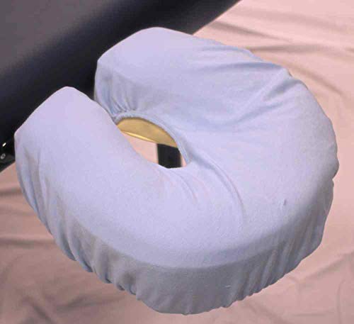 Seamless Fitted Face Cradle Cover 100% Cotton, Washable, White or Blue, Quality Made in the USA (Blue, 1-pack)