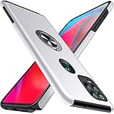 JAME for Moto G Stylus 5G Case with 2 Tempered-Glass Screen Protector,Protective Case with Built-in Magnetic 360° Rotating Kickstand Non-Slip and Shock-Proof for Moto G Stylus 5G, Silver