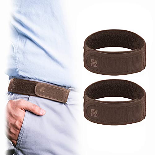 BeltBro Titan Brown 2-Medium No Buckle Elastic Belt For Men Fits 1.5 Inch Belt Loops Comfortable and Easy To Use