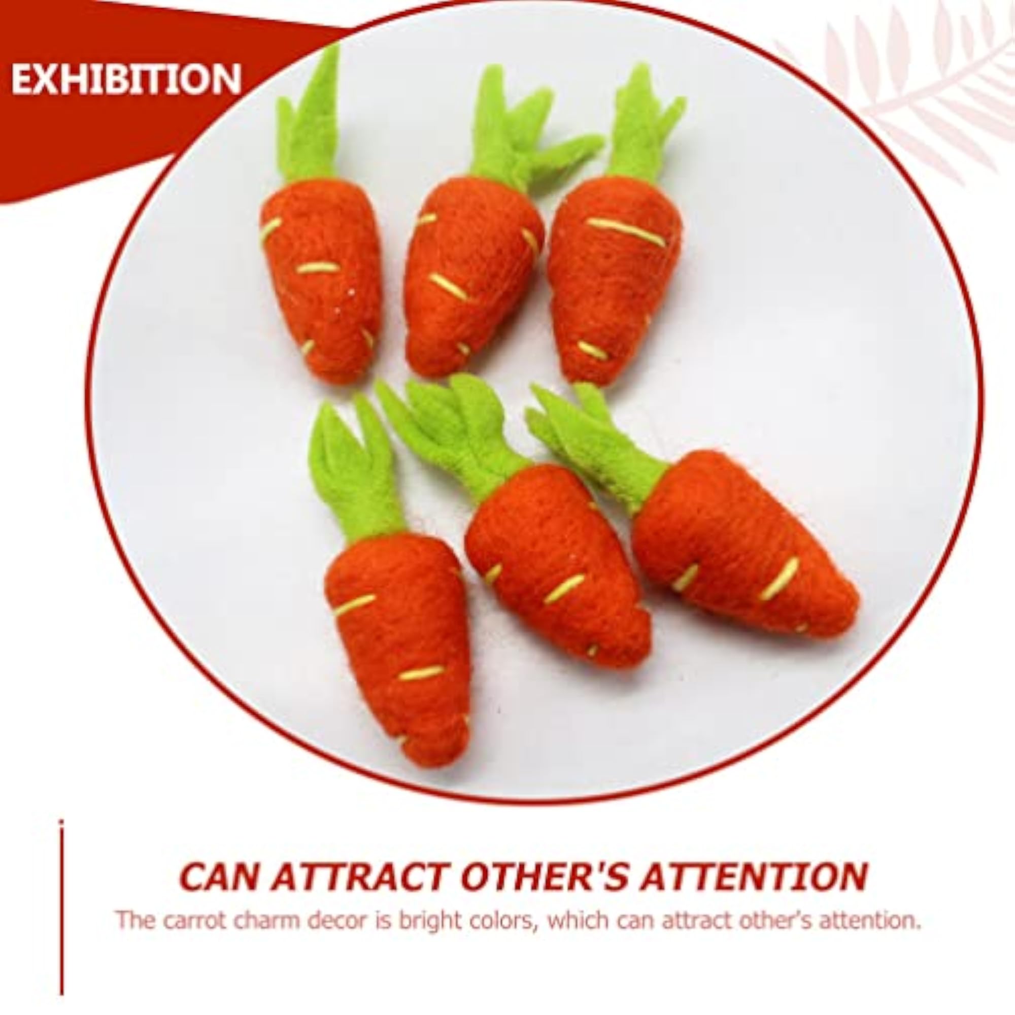5 Pcs Wool Felt Carrot Decor