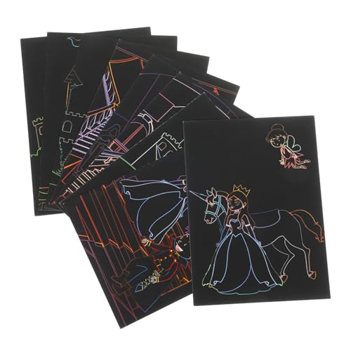 HEALSOPTHY Papel para Rascar para Hojas de Manualidades Creativas Educativo para Dibujar y Desarrollar Coordinación y Creatividad Regalo Interactivo para Niñas