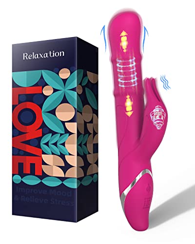 Sexpplis Rabbit Vibrator for Women, 14 Modes & 7 Speeds with Rolling Ring, Waterproof G-spot Female Sex Toys Rose Pink