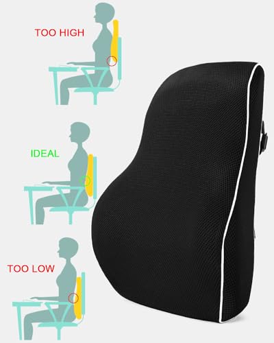 FAOKZE Ergonomisches RückenKissen aus Memory Foam, Memory Foam Rückenkissen für Bürostuhl & Sofa, Rückenkissen Stuhl mit Antistatischem, hautfreundlichem Bezug und für eine Bequeme Sitzhaltung