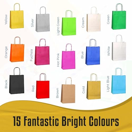 Thepaperbagstore 10 Dusty Teal Green Paper Party Bags With Handles - 18x22x8cm - Colourful Paper Gift Bags for Kids and Adults Parties, Birthdays, Weddings, Baby Showers, Hen Parties and Sweets - Image 4